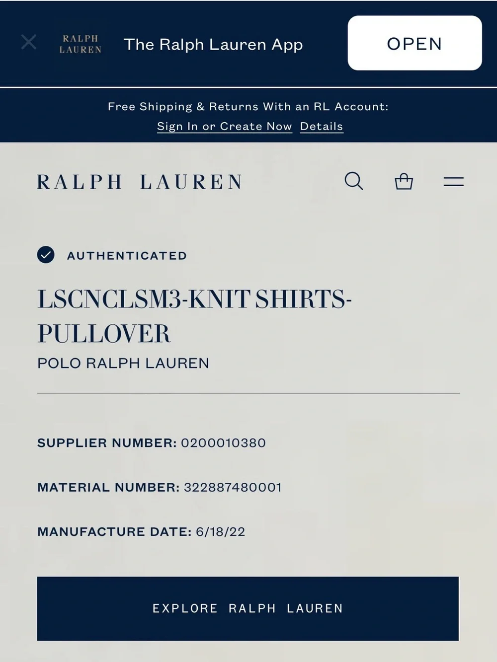 Polo Ralph Lauren Boys Size 7 Navy Waffle Knit Thermal Long Sleeve Shirt